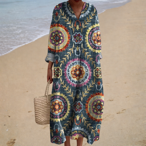 Flatterndes bedrucktes Sommerkleid