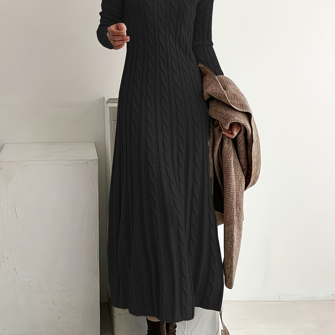Sarah | Bequemes Maxi-Chleid us Zopfstrick