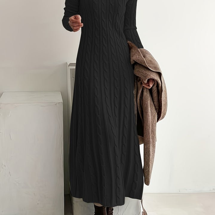 Sarah | Bequemes Maxi-Chleid us Zopfstrick