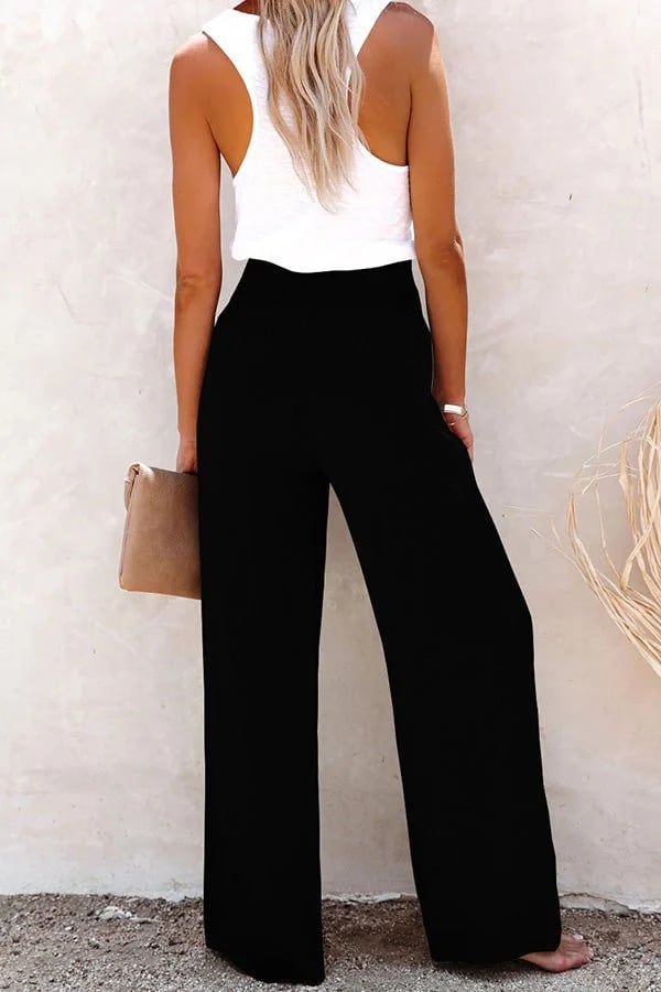 Riana - Hoch taillierte Hose mit lockerer Passform