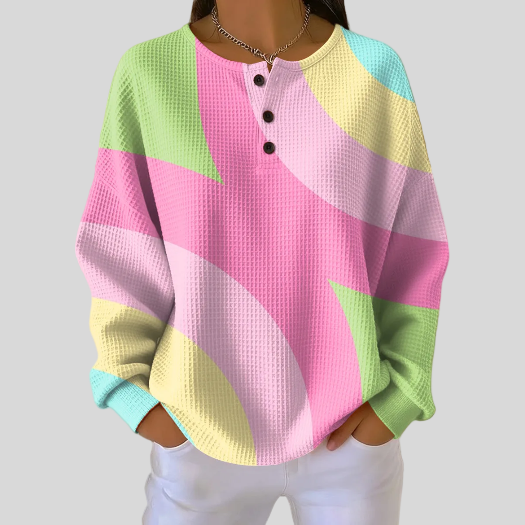 Véronique – Pulli mit pastellfarbene Kurve