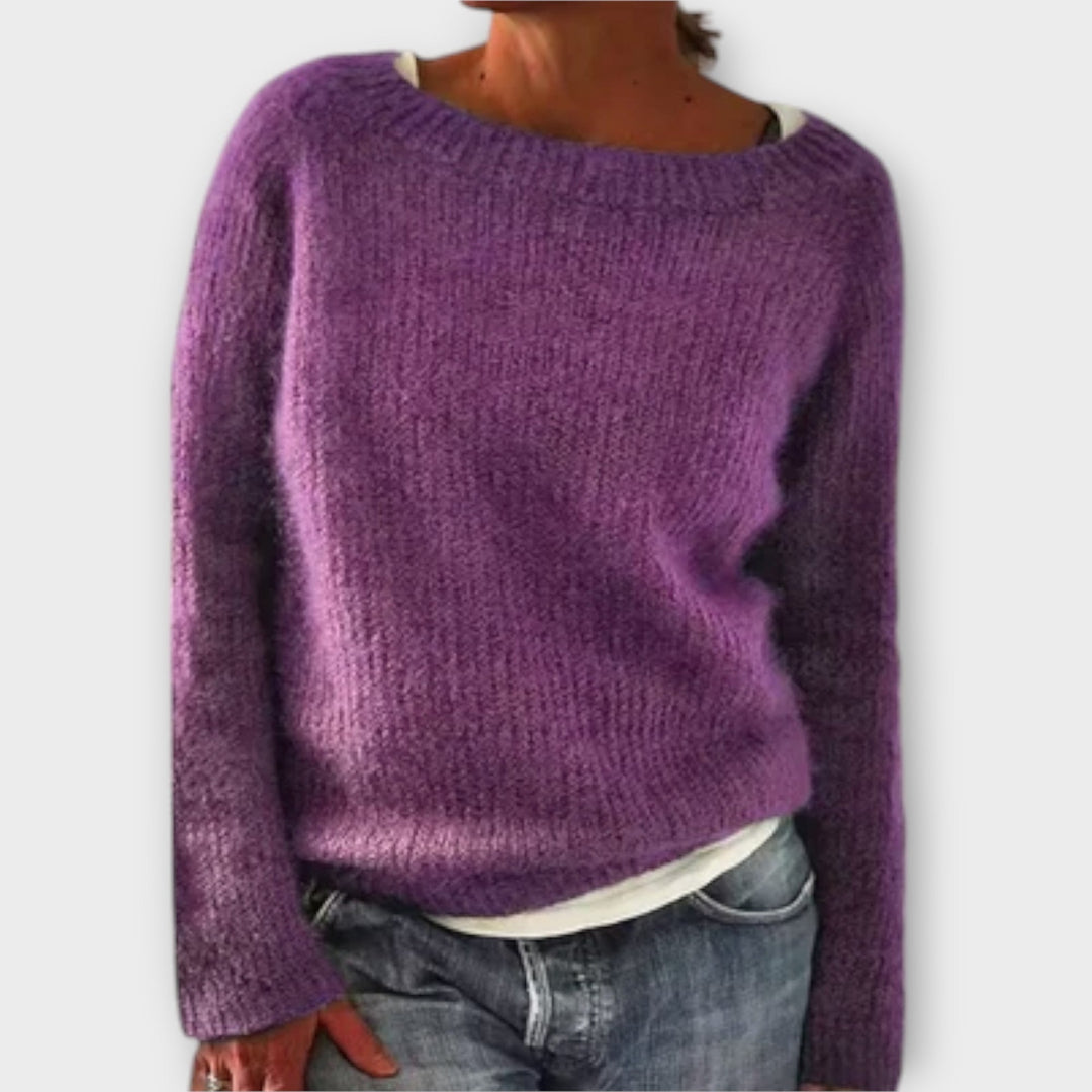 Regine – einfarbige Zopfpullover