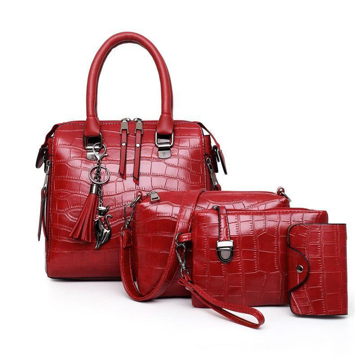 Evelyn – Eleganz für de Alltag, 4-teiligs Lädertasche-Set