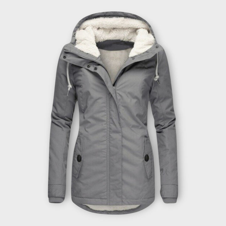 Sophie - Olivgrüne gefütterte wasserfeste Winterjacke
