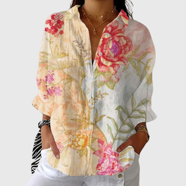 Leichte und farbenfrohe Druckbluse