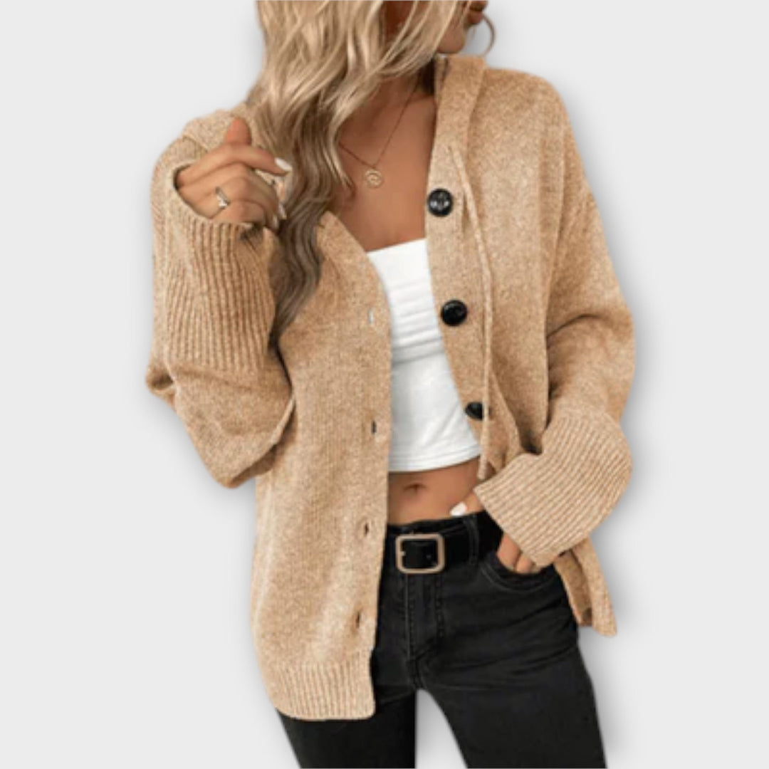 Brittan - Beiger Cardigan mit Knopfleiste
