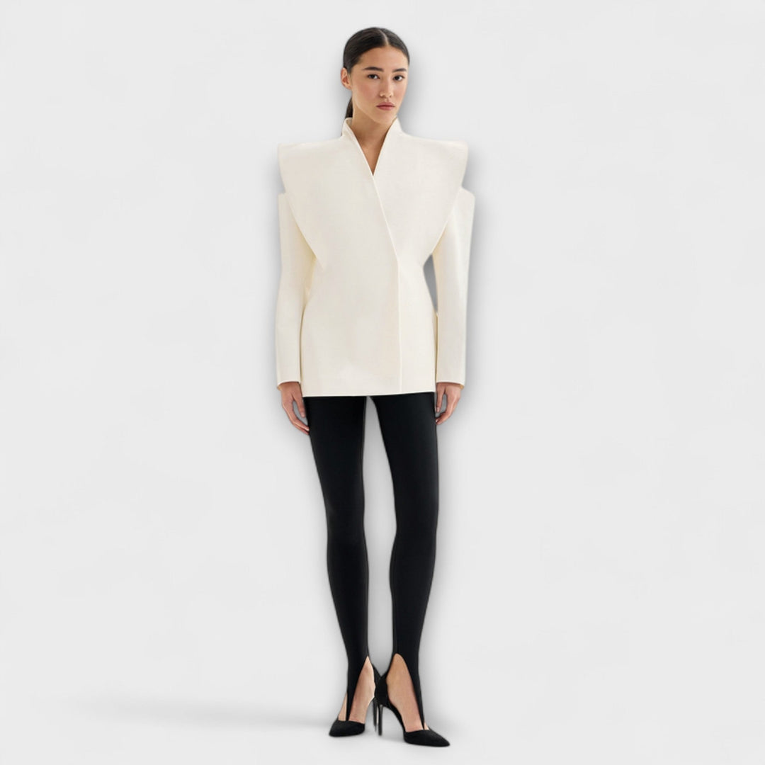 Valeria - Cremefarbener skulpturaler Schulterblazer