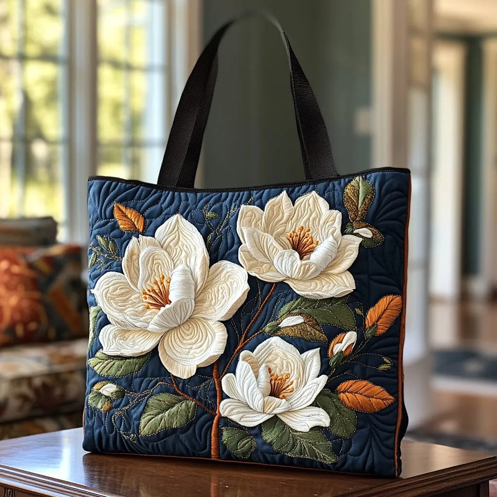 Handgmachti gsteppeti Magnolie-Täsche