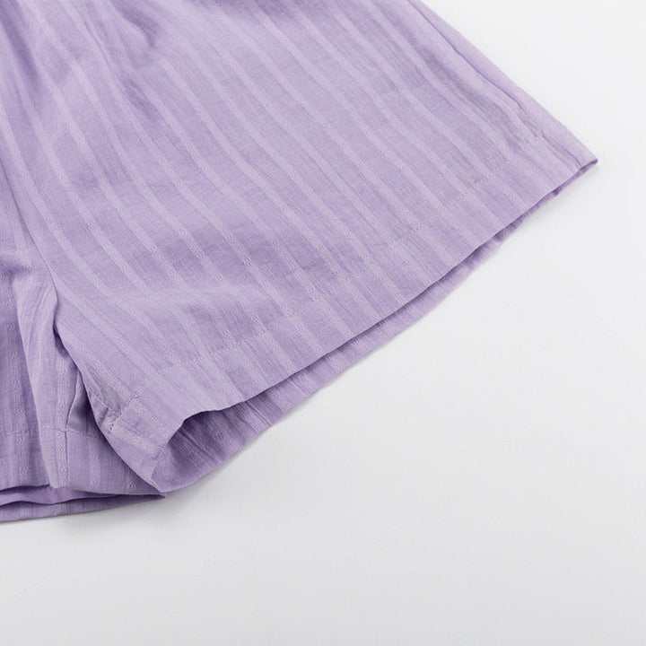 Viola - Ensemble mit Knopfleiste und luftigen Shorts