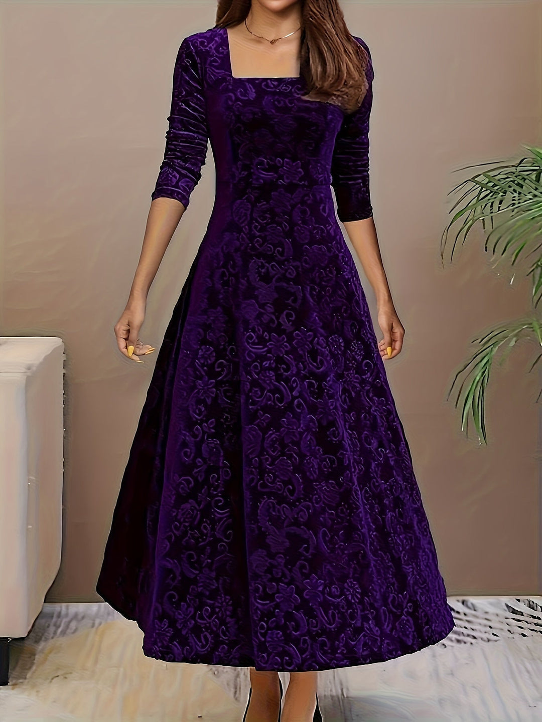 Julie | Elegants Maxichleid mit Muster