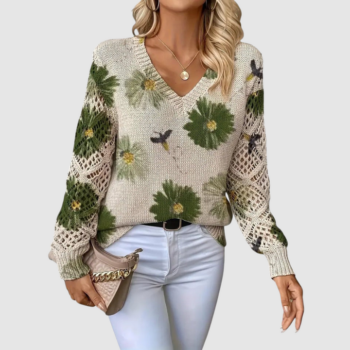 Meda – Eleganter Pullover mit Blumenmuster
