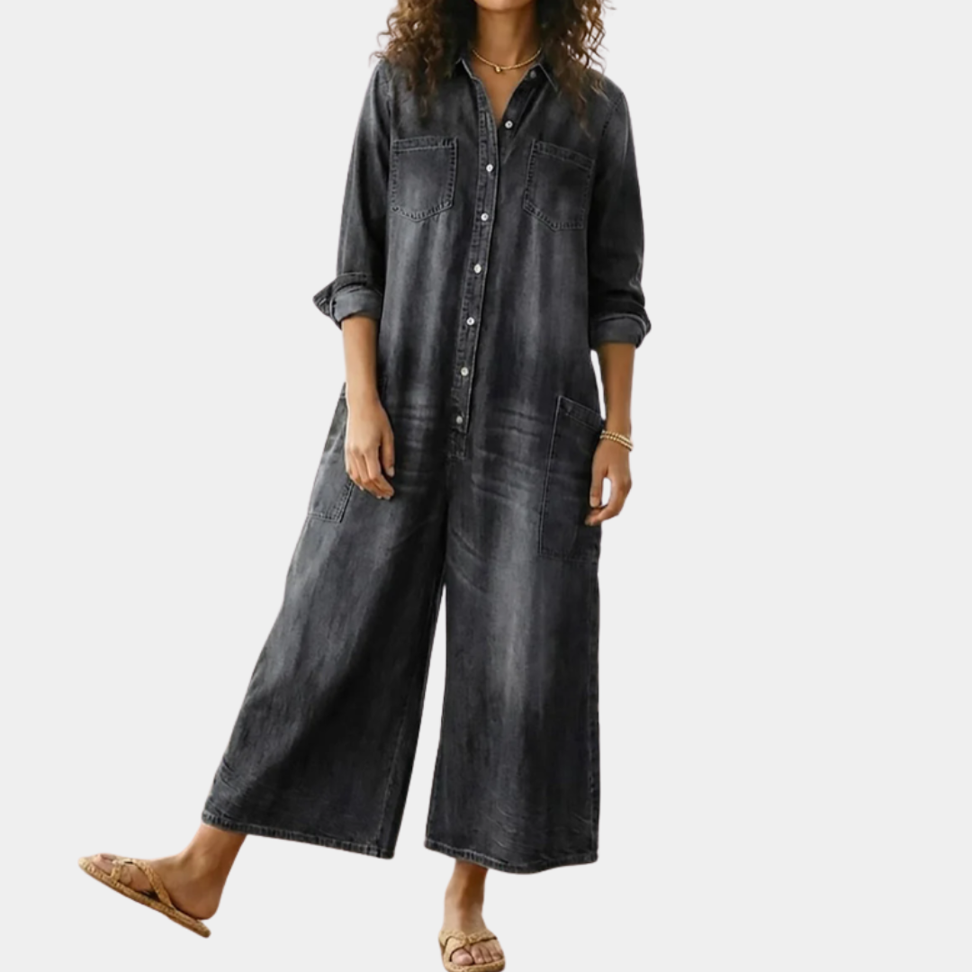 Diana™ | Vintage-Jeans-Overall mit Knopfleiste