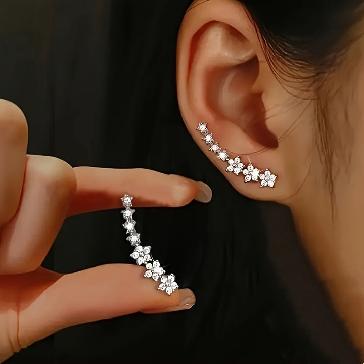 Luxuriösi florali Strass-Ohrhäng