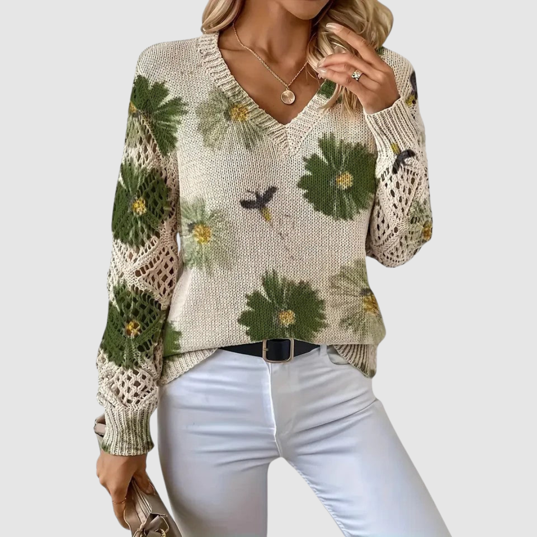 Meda – Eleganter Pullover mit Blumenmuster