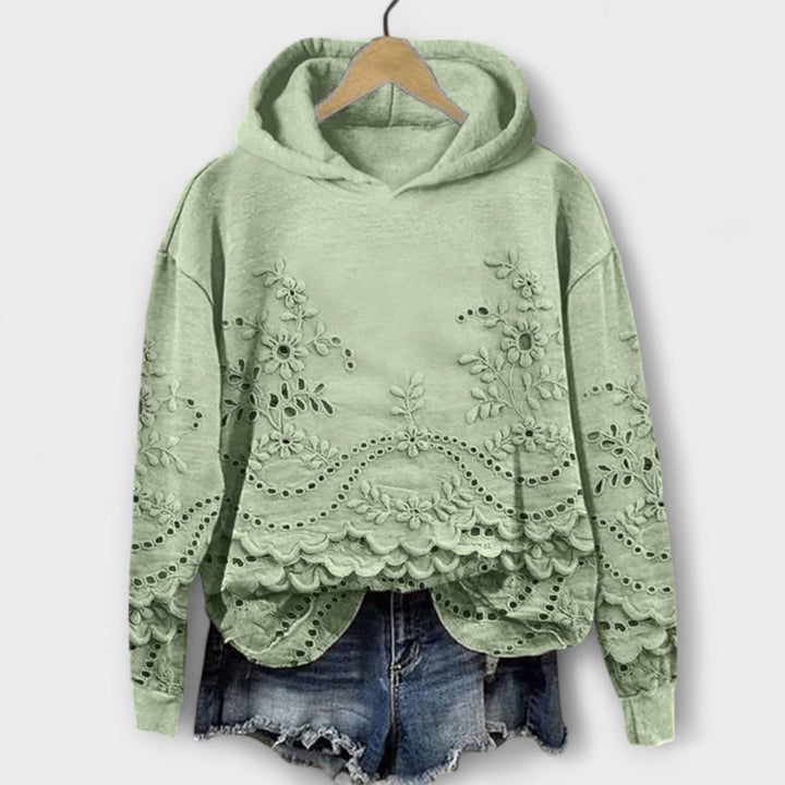 Grace - Lila Vintage-Hoodie mit Blumenprint