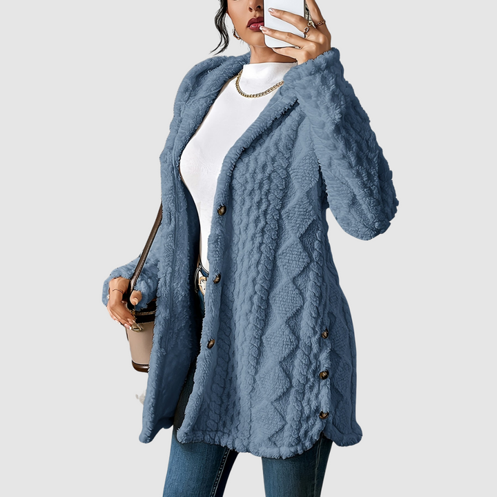Štěpánka – Plüsch-Cardigan mit Kapuze