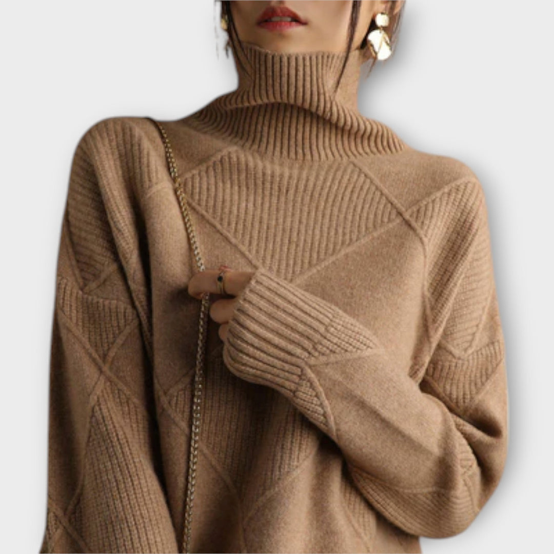 Melanie - Gelber gemütlicher Rollkragenpullover