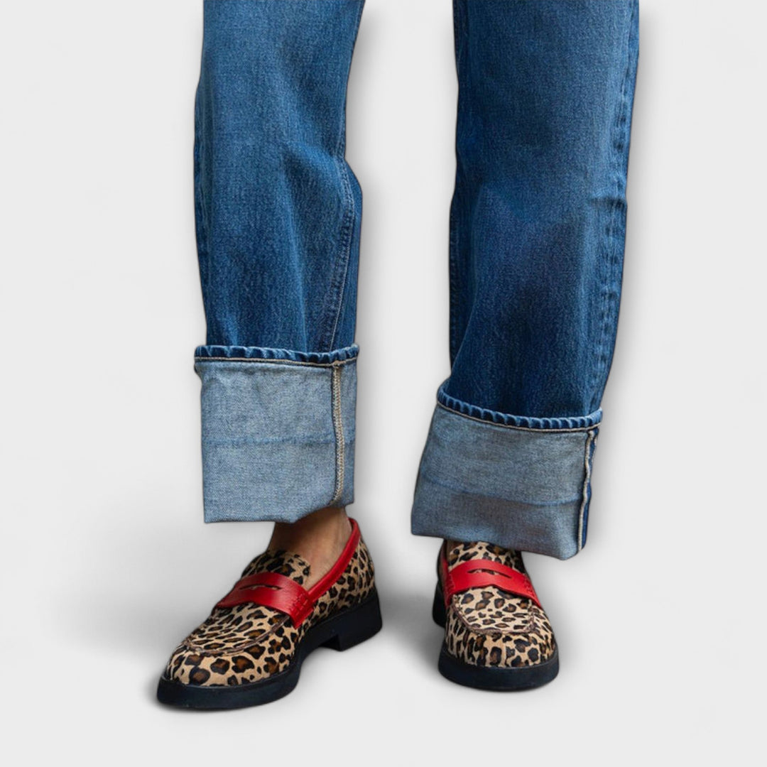 Liselotte – Leoparde-Loafer mit Kontrast