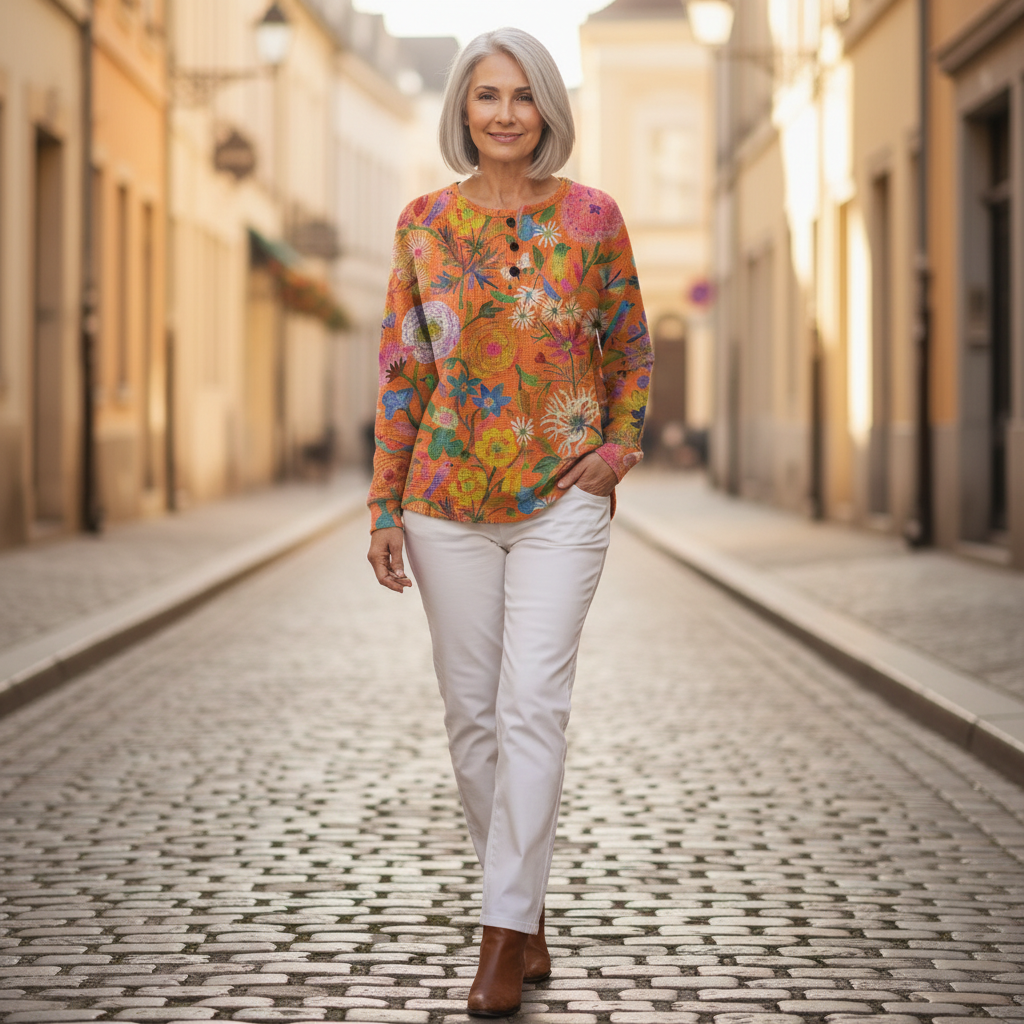 Florence – Orangefarbige Pulli mit Blueme