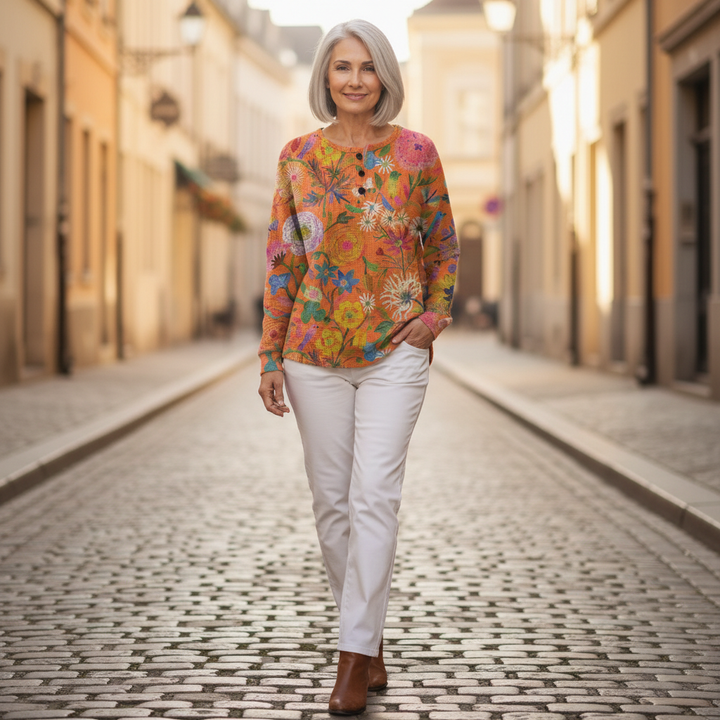 Florence – Orangefarbige Pulli mit Blueme