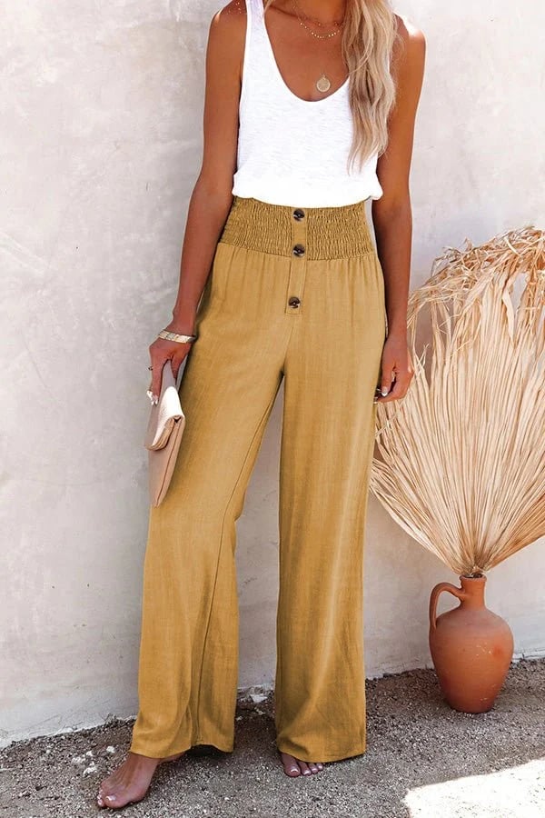 Riana - Hoch taillierte Hose mit lockerer Passform