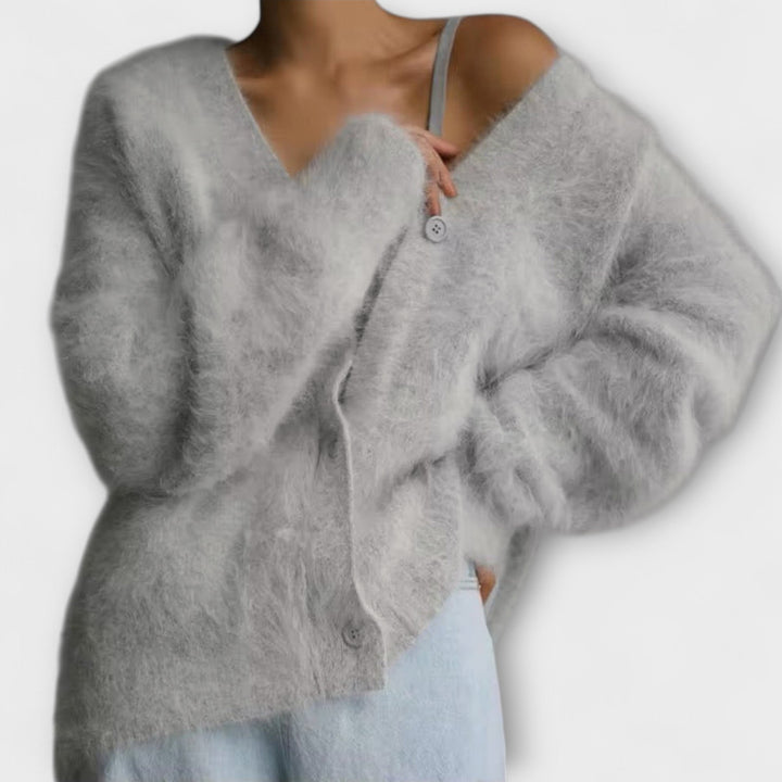 Lilla - Beige kuschelige Jacke