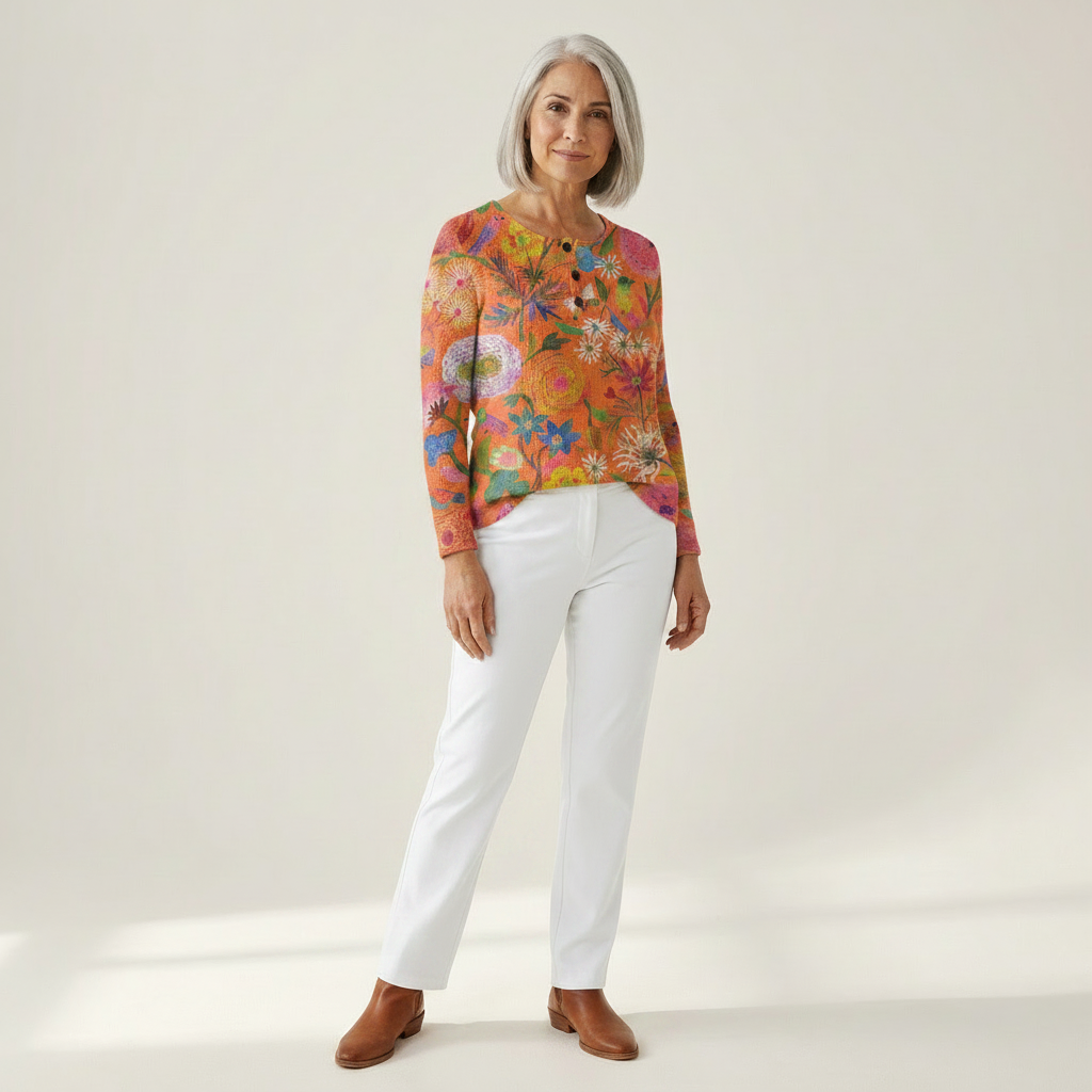 Florence – Orangefarbige Pulli mit Blueme