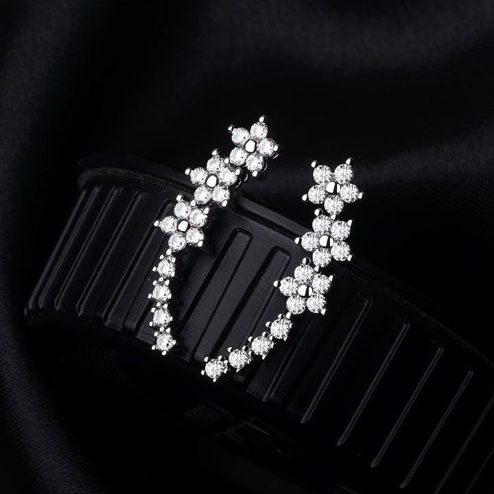 Luxuriösi florali Strass-Ohrhäng