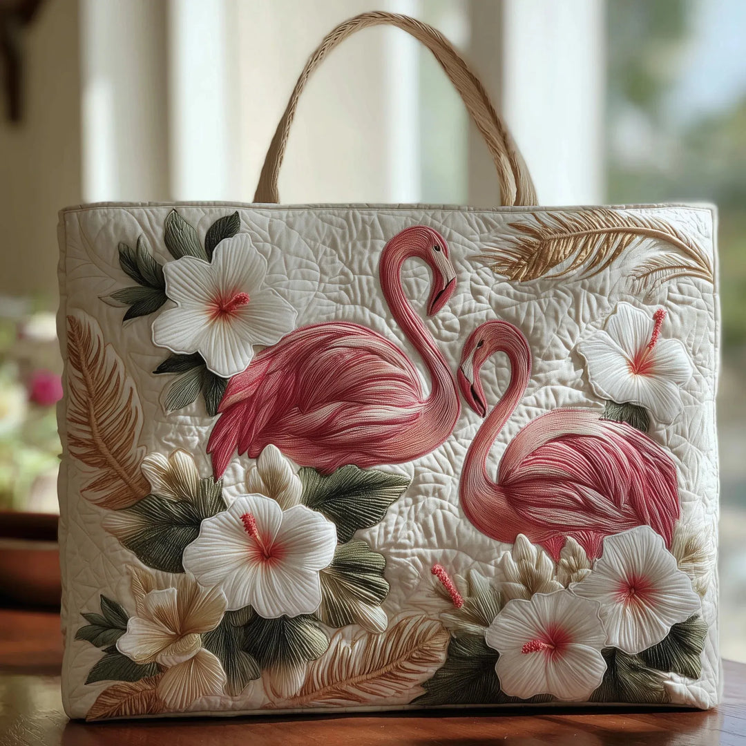 Handgmachti tropischi Flamingo-Täsche