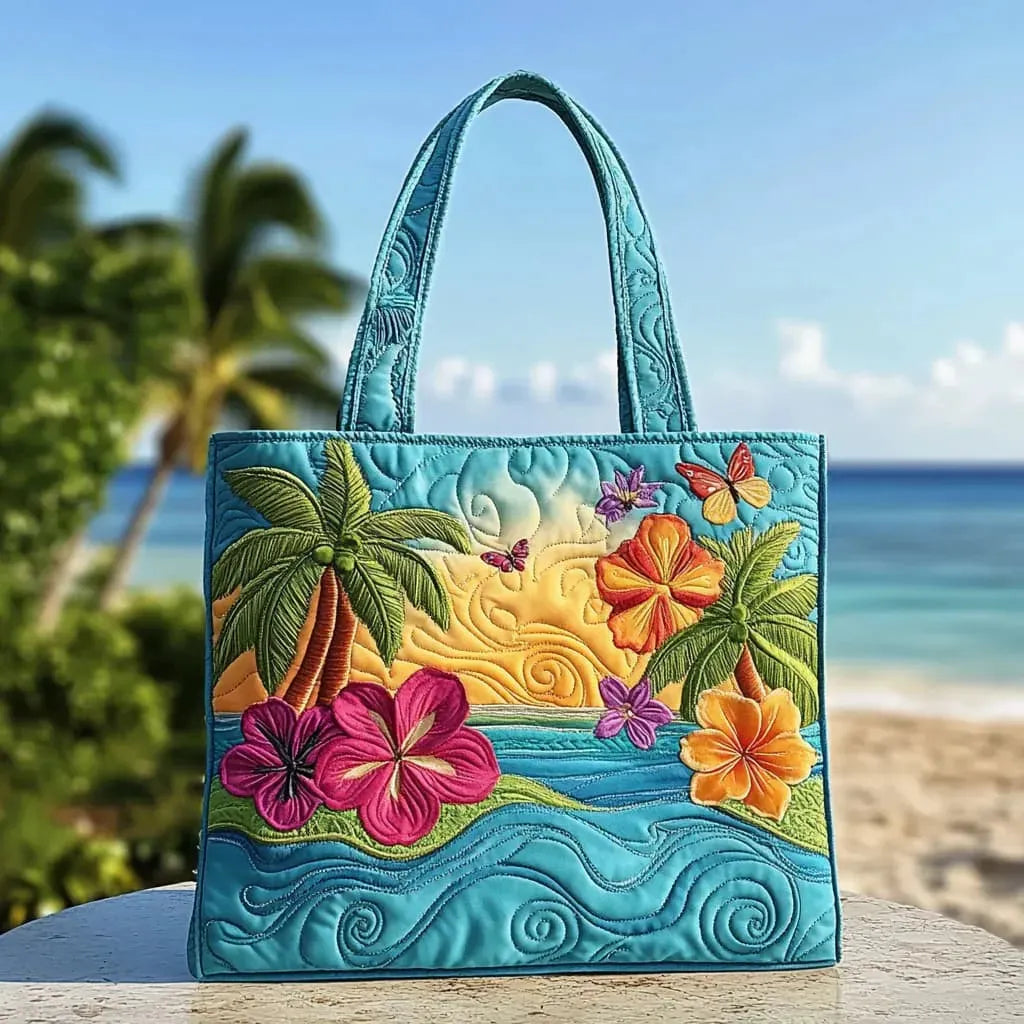 Handgmachti Hibiskus-Bucht-Täsche