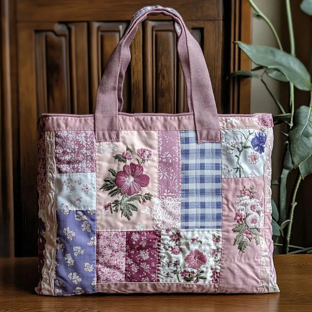 Handgmachti Vintage-Blüemli-Patchwork-Täsche