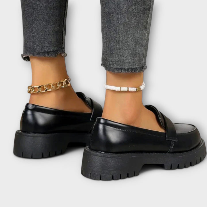 Edelgard – Schwarzi Plateau-Loafer