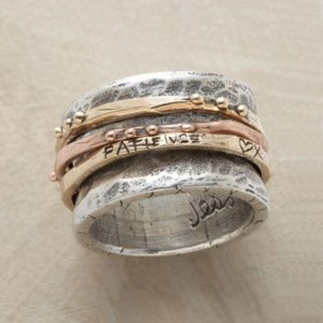 Vintage-Ring us Roségold und Silber