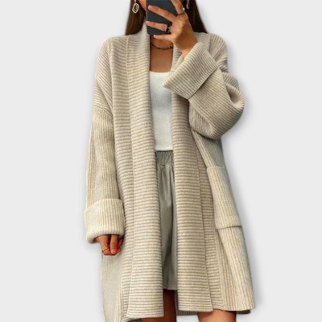 Euphemia - Beiger langer Cardigan
