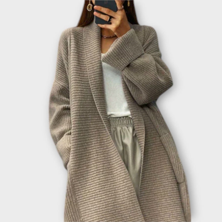 Euphemia - Beiger langer Cardigan