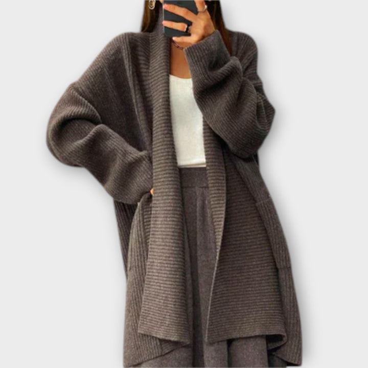 Euphemia - Beiger langer Cardigan