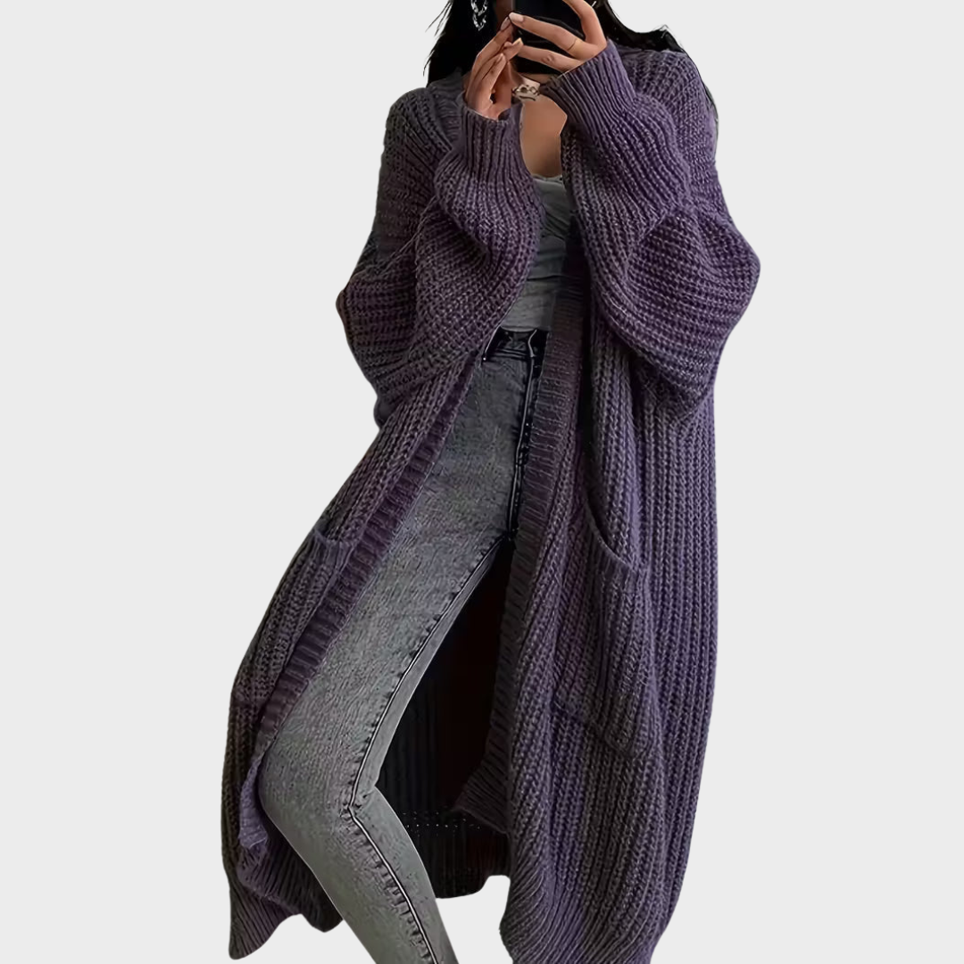 Piper – Langi gflechteti Strickjacke für Fraue