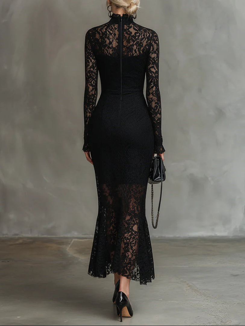 Jeanne | Elegantes Maxikleid aus Spitze mit Fischschwanz-Schnitt