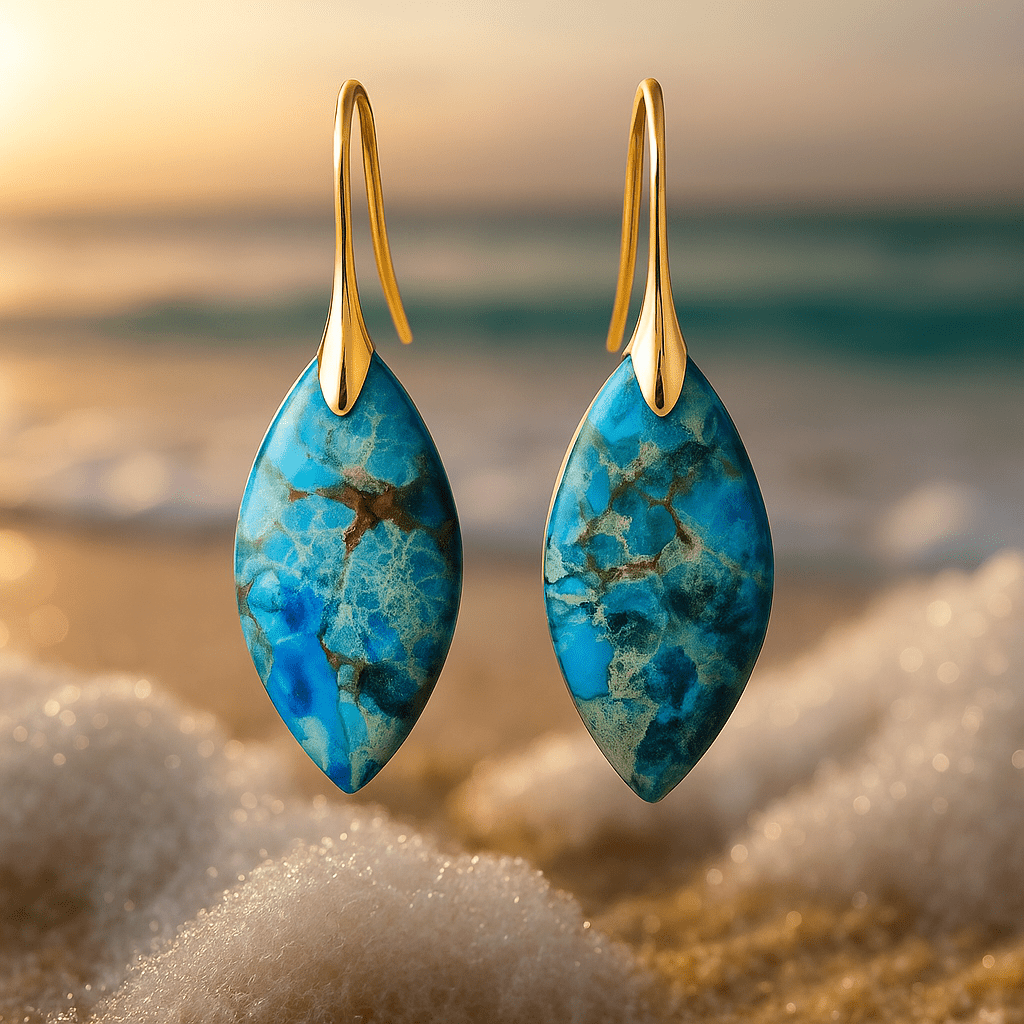 Eleganti Ohrring i Meerblau