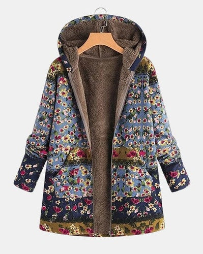 Elena – Boho-Blüemli-Sherpa-Hoodie
