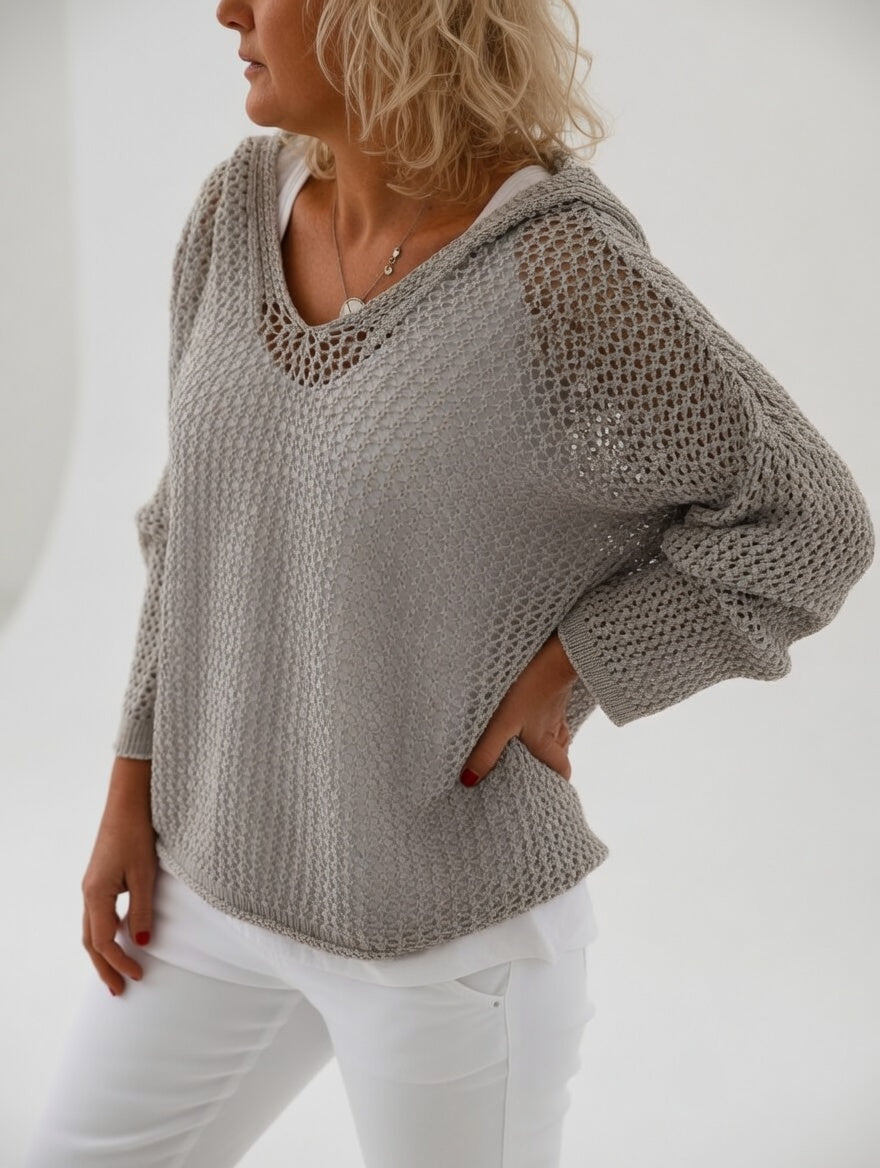 Évarielle™ — Lässige Lochstrick-Pulli mit lockerem Chraagä