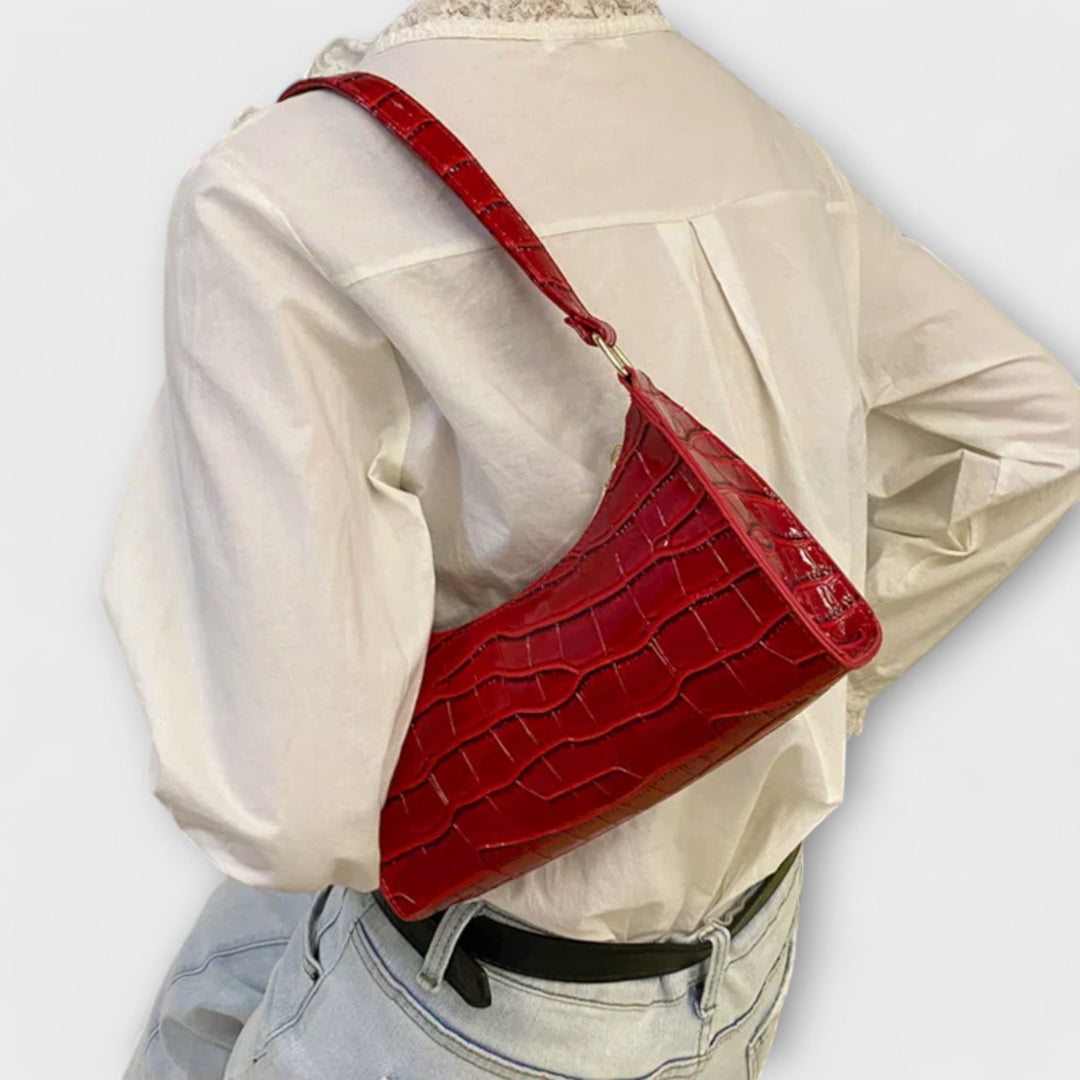 Cécile. - Glänzendi Lederhandtasche