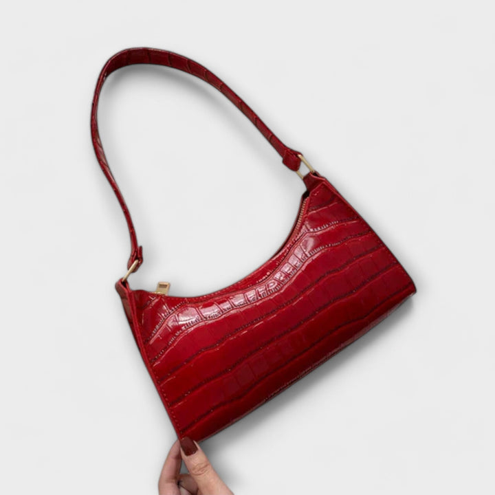 Cécile. - Glänzendi Lederhandtasche