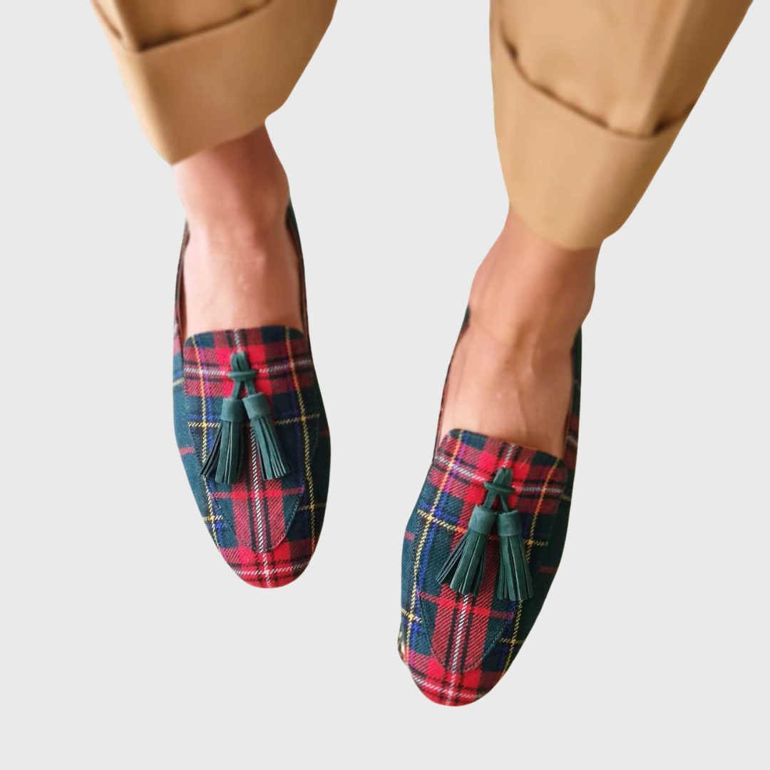Roswita – Karierti flachi Mules