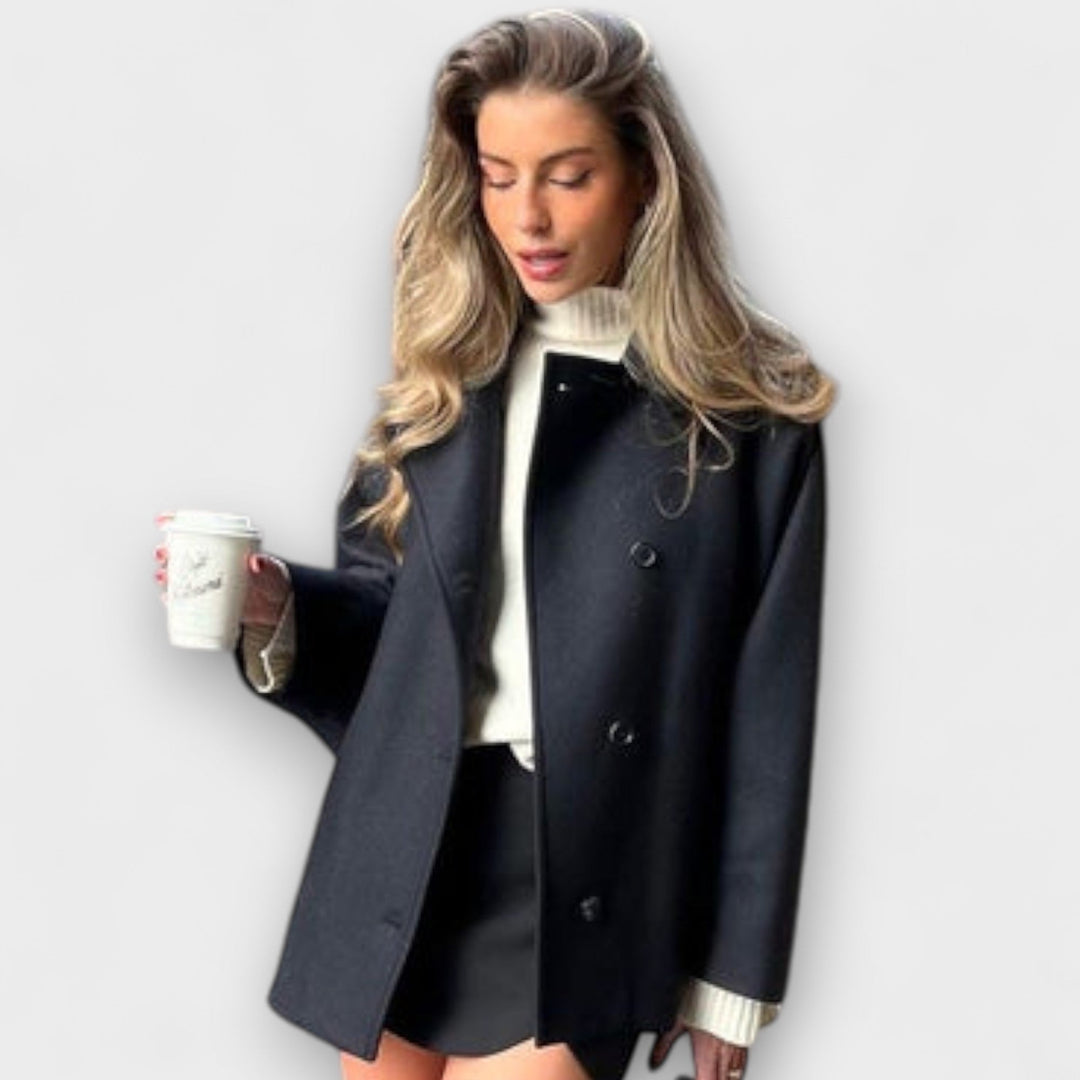 Lovie - Beiger Oversized-Mantel im urbanen Chic