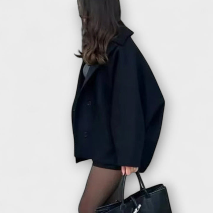 Lovie - Beiger Oversized-Mantel im urbanen Chic