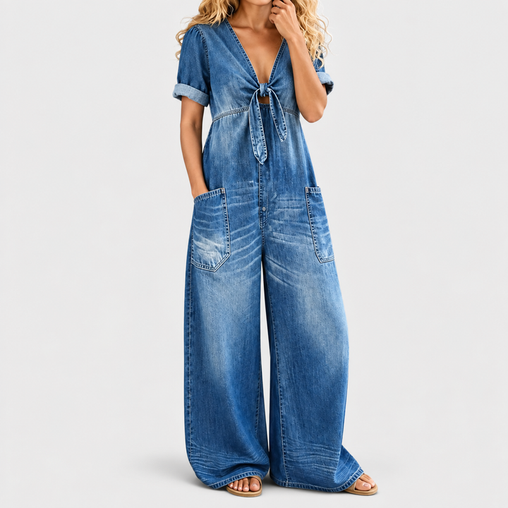 Maya™ | Jeans-Jumpsuit mit V-Ausschnitt