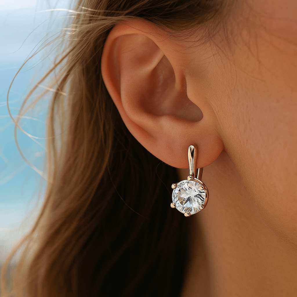Rundi Ohrring mit Zirkon