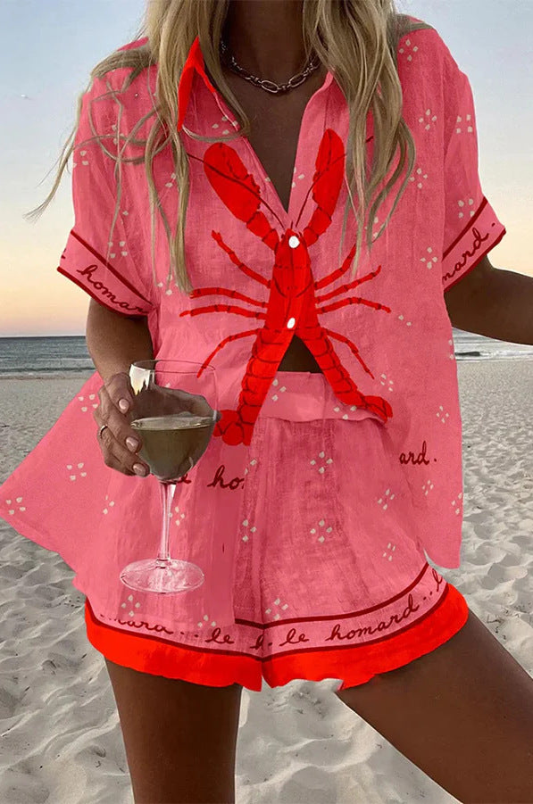 Pallina™ Shorts-Set mit rosa Hummern