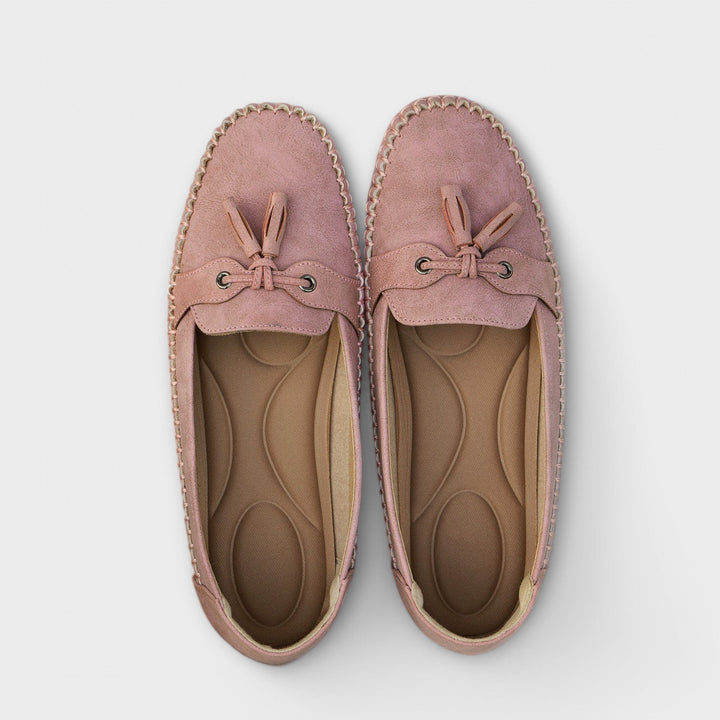 Lieselotte – Blaui Boots-Loafer mit Quaschte